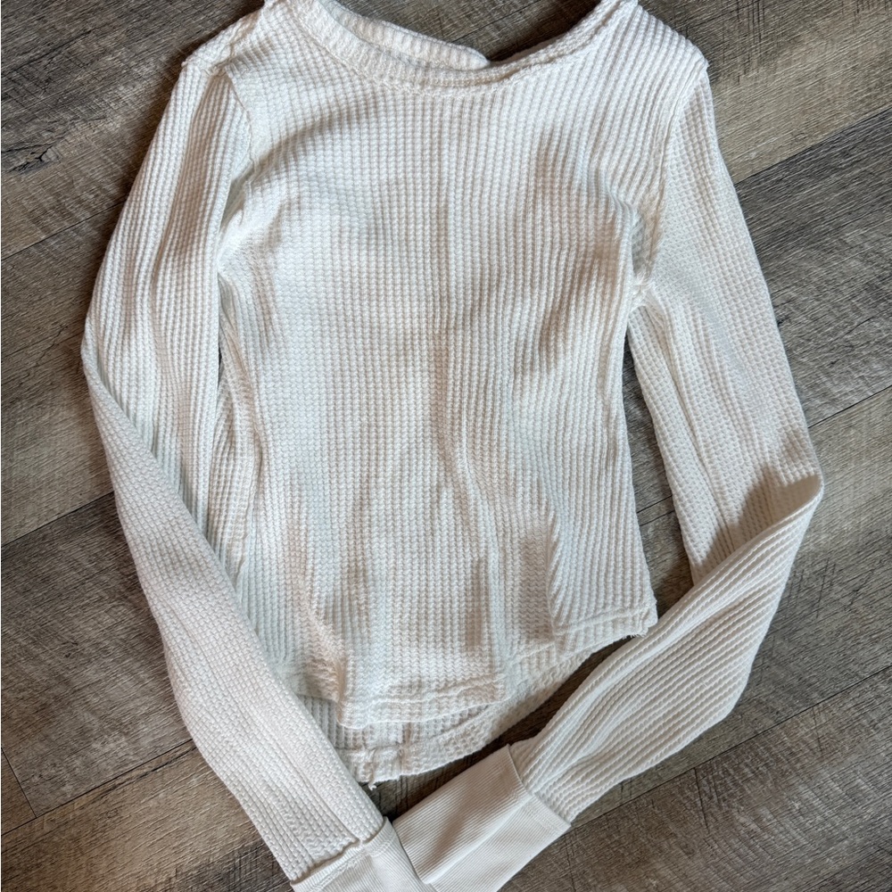 We The Free White Ribbed Sweater